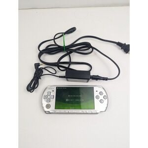PlayStation Portable PSP (PSP-3001) Slim Silver Console w/ Charger